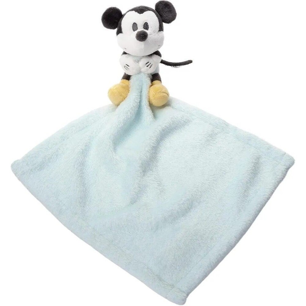 New Disney Baby Lambs & Ivy Mickey Mouse Security Blanket Lovey Plush Blue